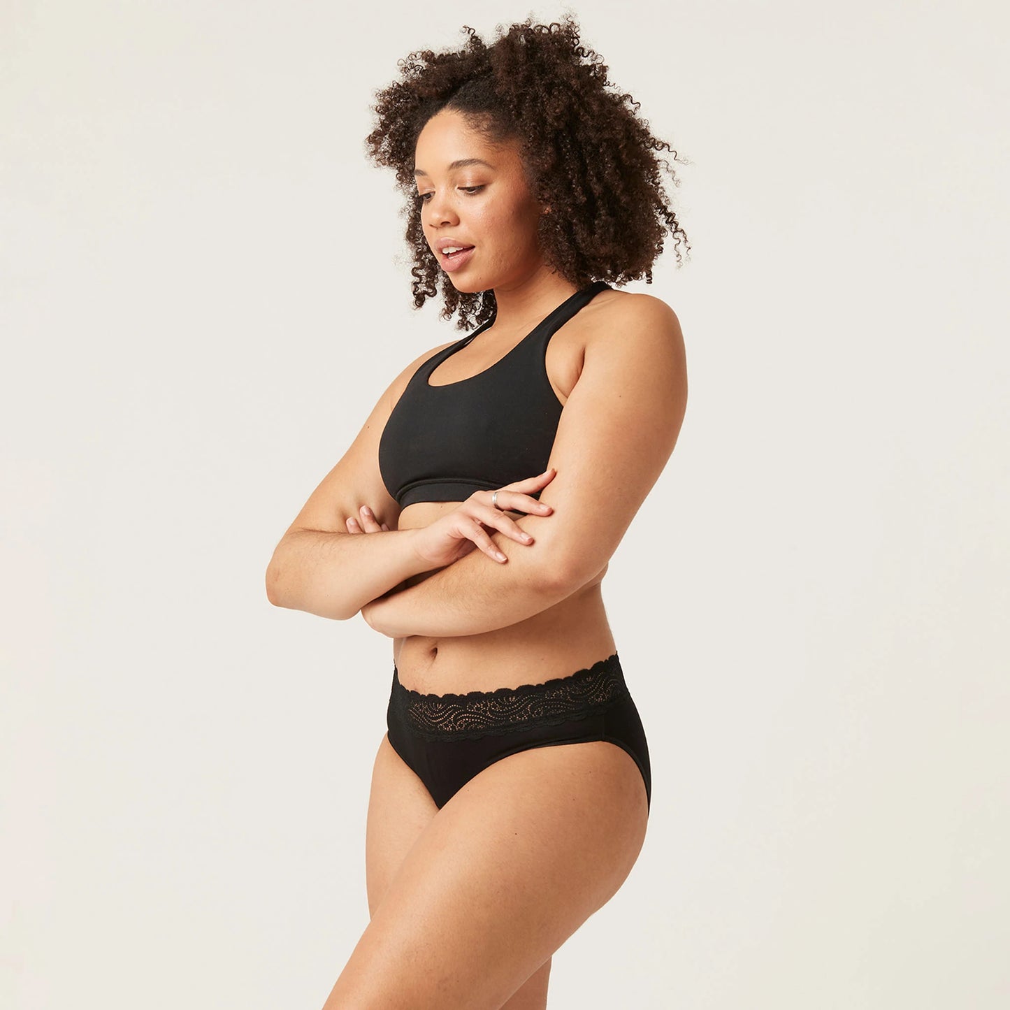 Modibodi Sensual Hi Waist Bikini Black, Light/Moderate