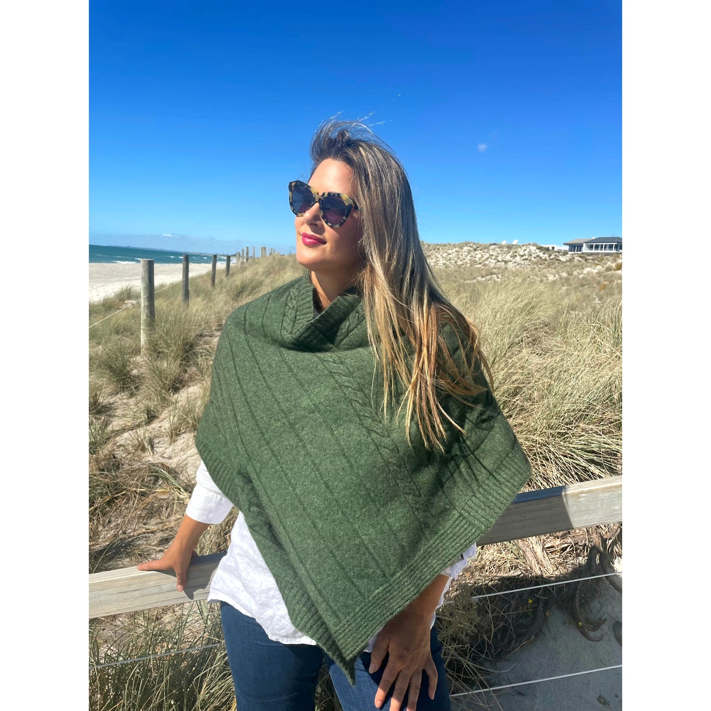 Possum + Merino Cable Poncho - 5 Colours