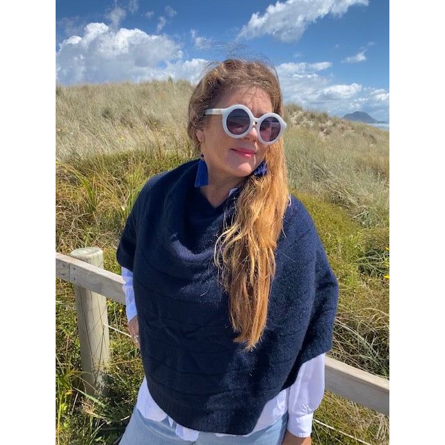 Possum + Merino Cable Poncho - 5 Colours
