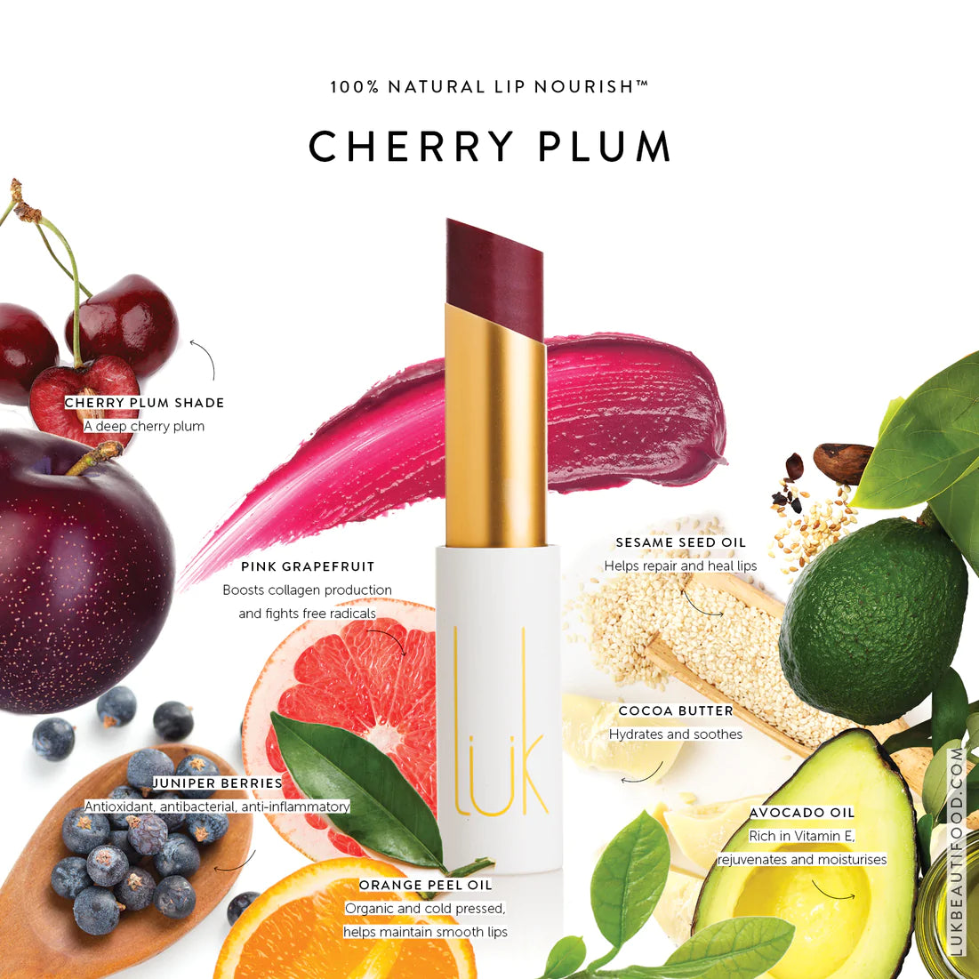 Luk Beautifood Lip Nourish Cherry Plum 3g