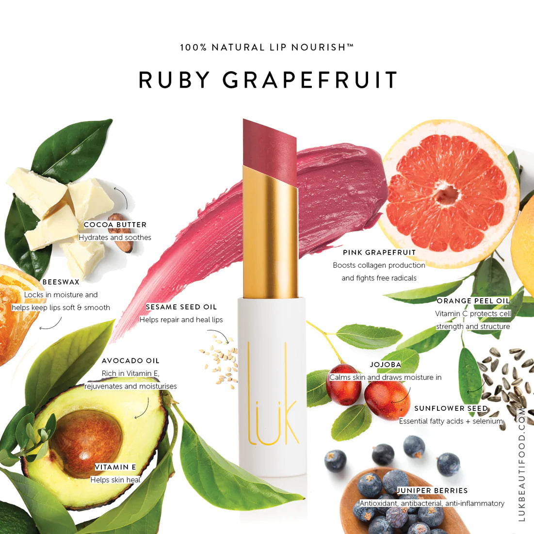 Luk Beautifood Lip Nourish Ruby Grapefruit 3g